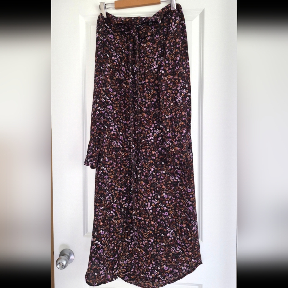 Floral Print Women's Dress with Neck Scarf